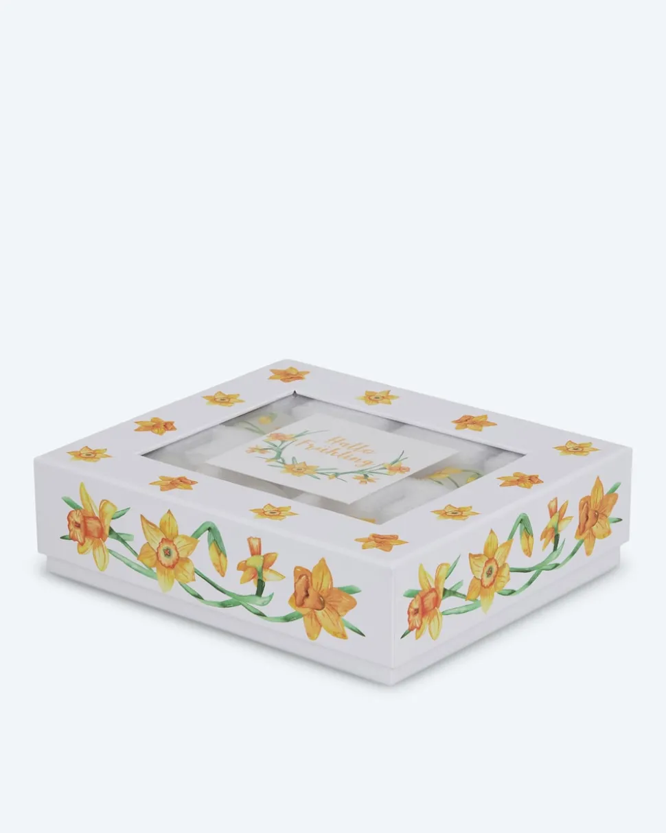 6 LED-Teelichter "Frühling" mit Geschenkbox