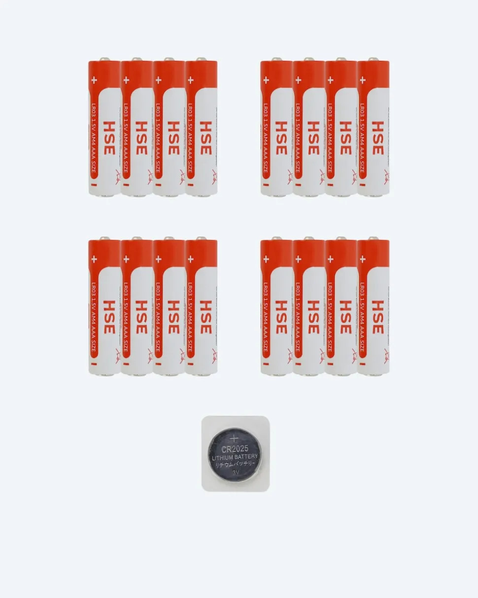 Batterienset: 16x AAA + 1x CR2025