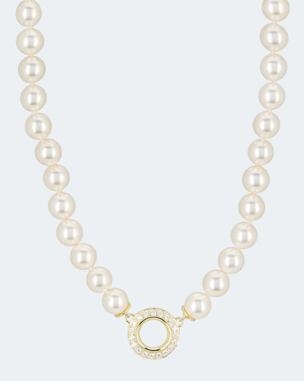 Collier MK-Perlen 10mm & Zirkonia