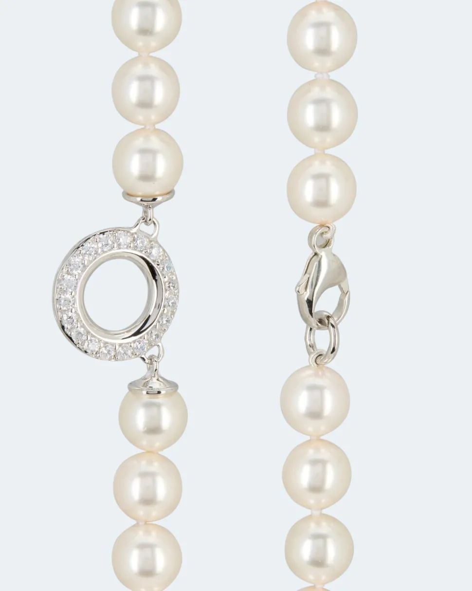 Collier MK-Perlen 10mm & Zirkonia