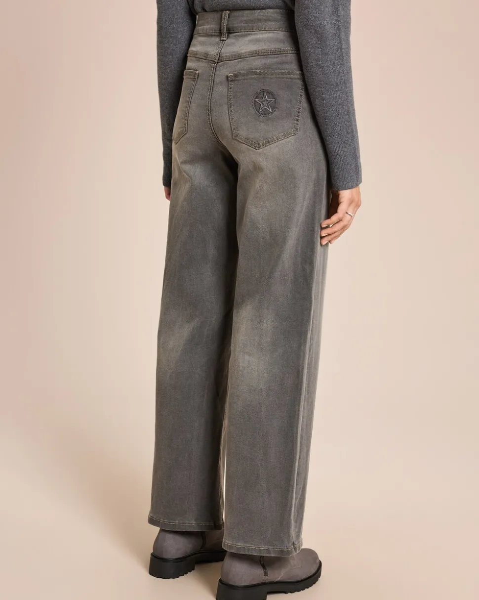 Color Denim weites Bein