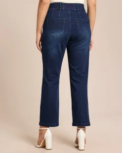 Denim Hose mit Bunddetail