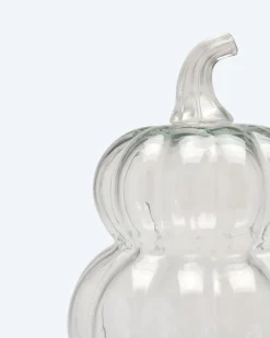 Glaskürbisse mit LED-Kerze