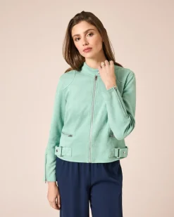 Jacke aus Wildlederimitat