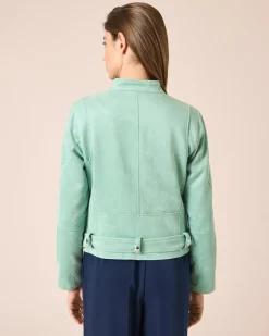 Jacke aus Wildlederimitat