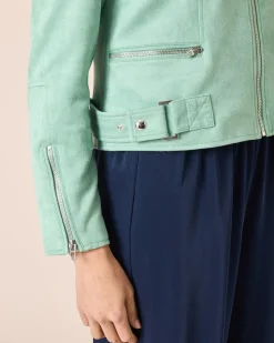 Jacke aus Wildlederimitat