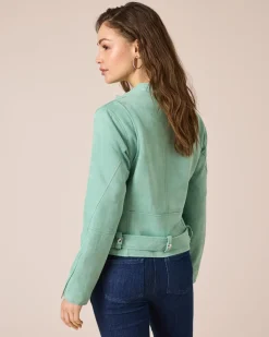 Jacke aus Wildlederimitat
