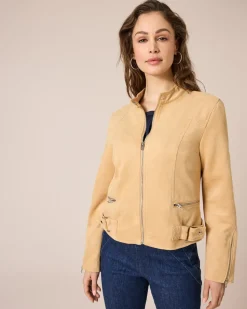 Jacke aus Wildlederimitat