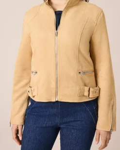 Jacke aus Wildlederimitat