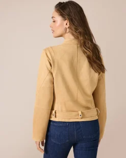 Jacke aus Wildlederimitat