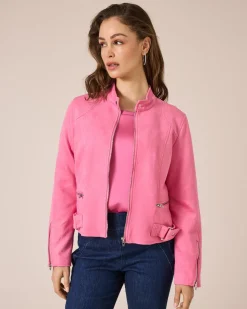 Jacke aus Wildlederimitat
