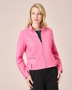 Jacke aus Wildlederimitat