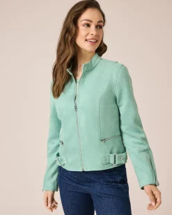 Jacke aus Wildlederimitat