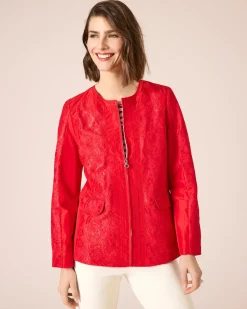 Jacke mit Spitzenbesatz