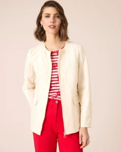 Jacke mit Spitzenbesatz