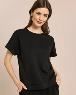 Jersey Shirt mit weiten Ärmeln
