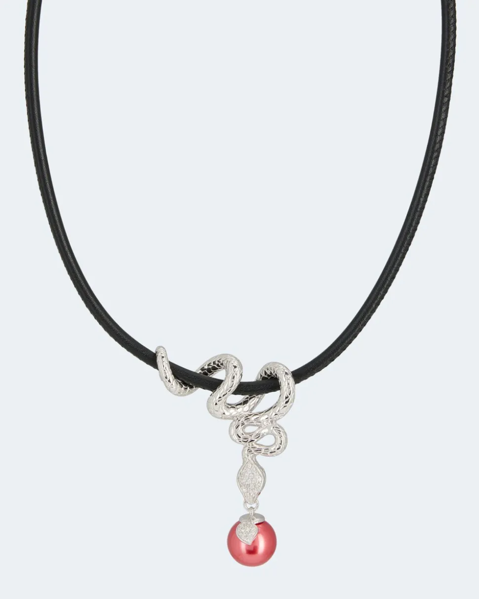 Leder-Collier mit MK-Perle 14 mm