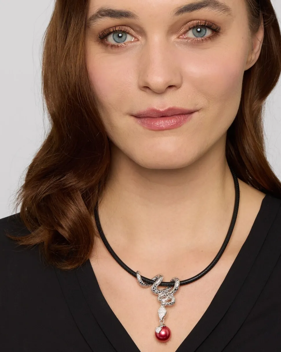 Leder-Collier mit MK-Perle 14 mm