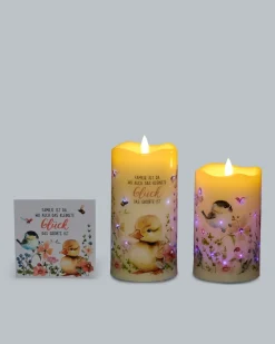 LED-Funkelkerzen mit Spruch, 2tlg.