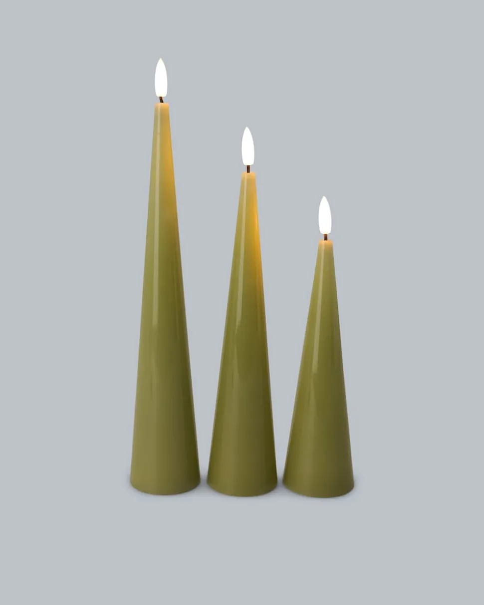 LED-Kerzen in Kegelform, 3tlg.
