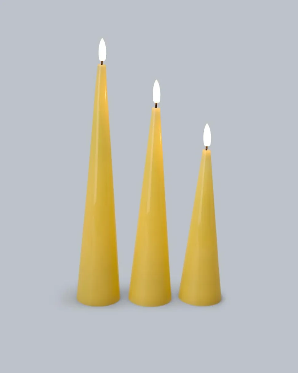 LED-Kerzen in Kegelform, 3tlg.