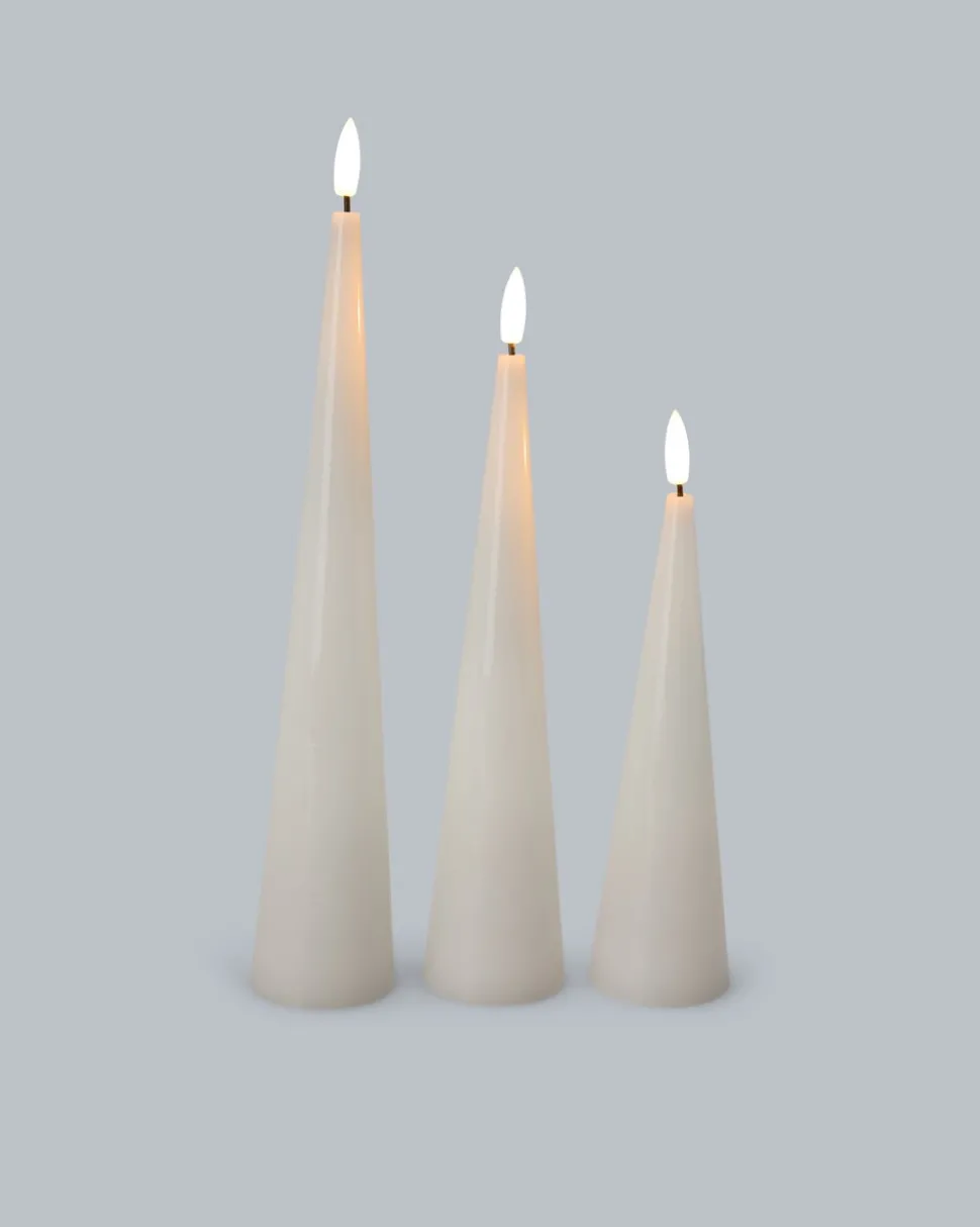 LED-Kerzen in Kegelform, 3tlg.