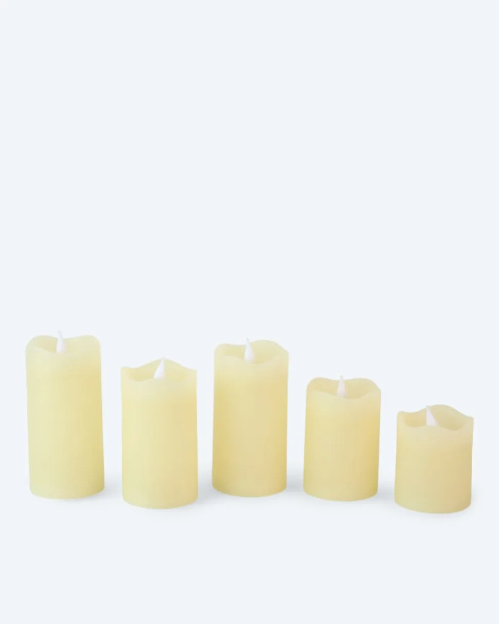 LED-Stumpenkerzen "Long Shine", 5tlg.