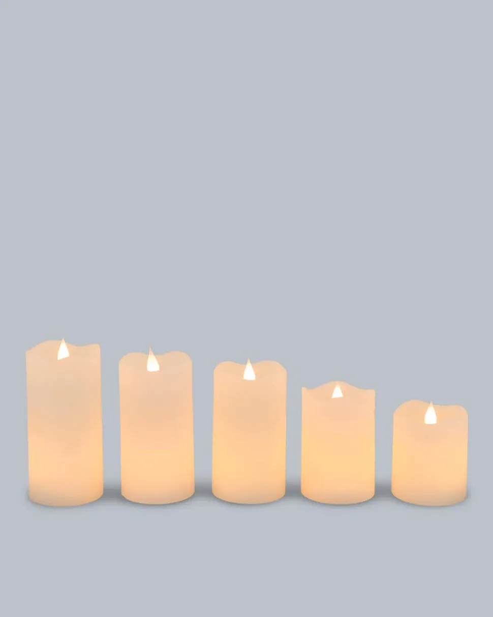 LED-Stumpenkerzen "Long Shine", 5tlg.