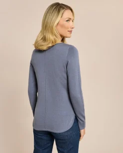 Pullover mit U-Boot Ausschnitt