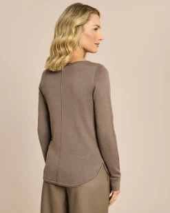 Pullover mit U-Boot Ausschnitt