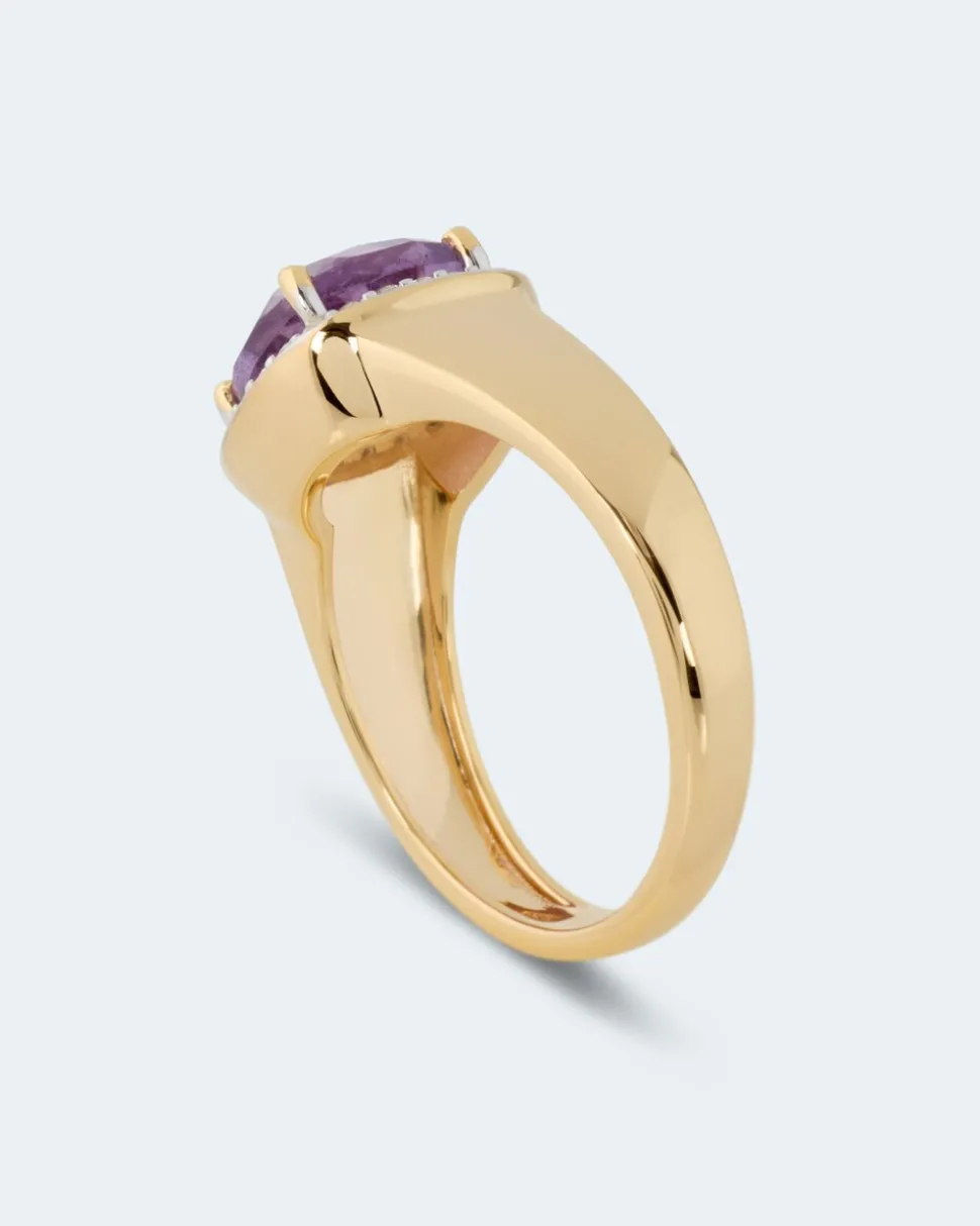 Ring mit Amethyst + Zirkonen