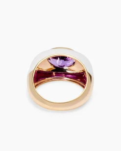 Ring mit Emaille-Lack und Amethyst