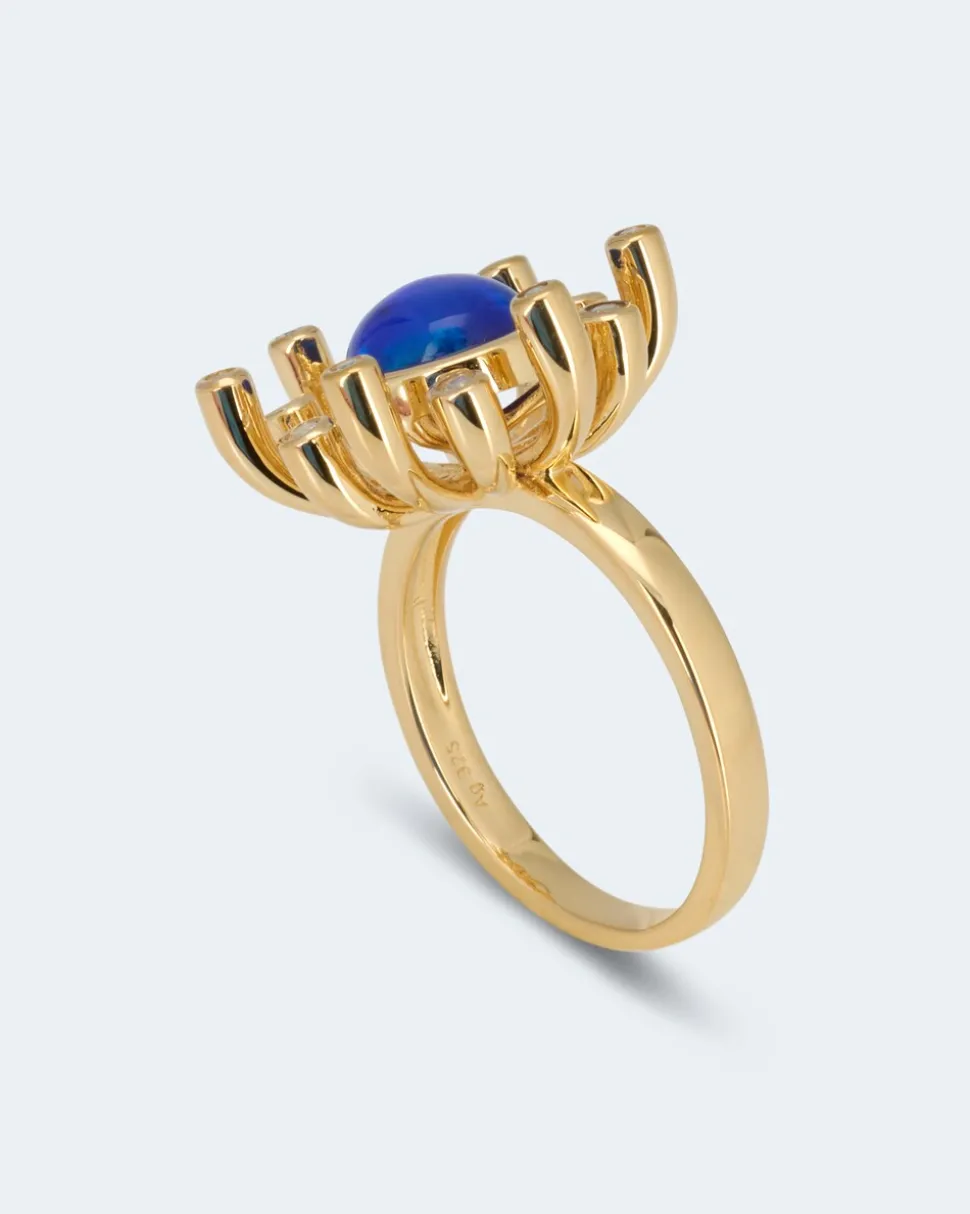 Ring mit Kristallopal und Zirkon