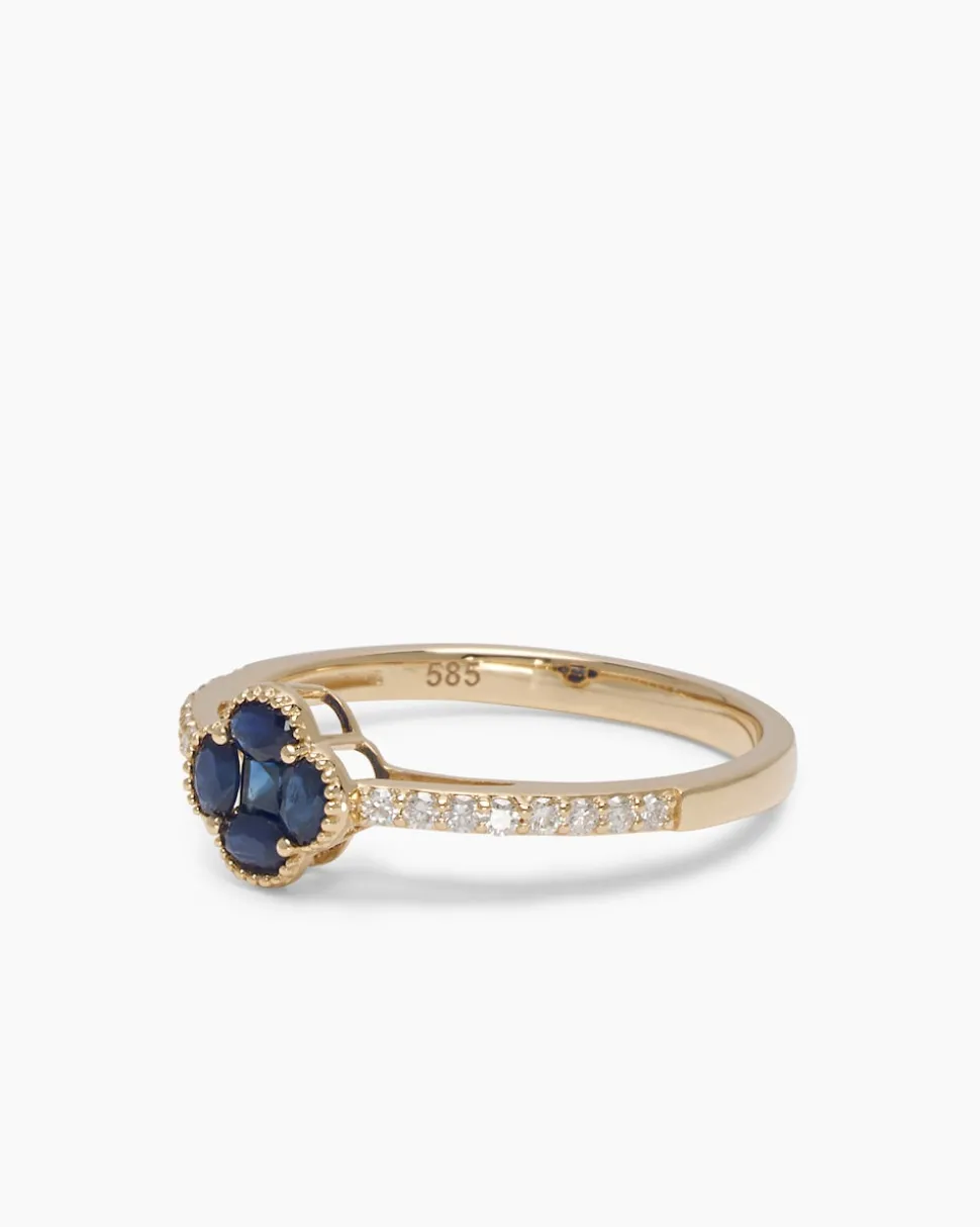 Ring mit Saphir + Brillanten