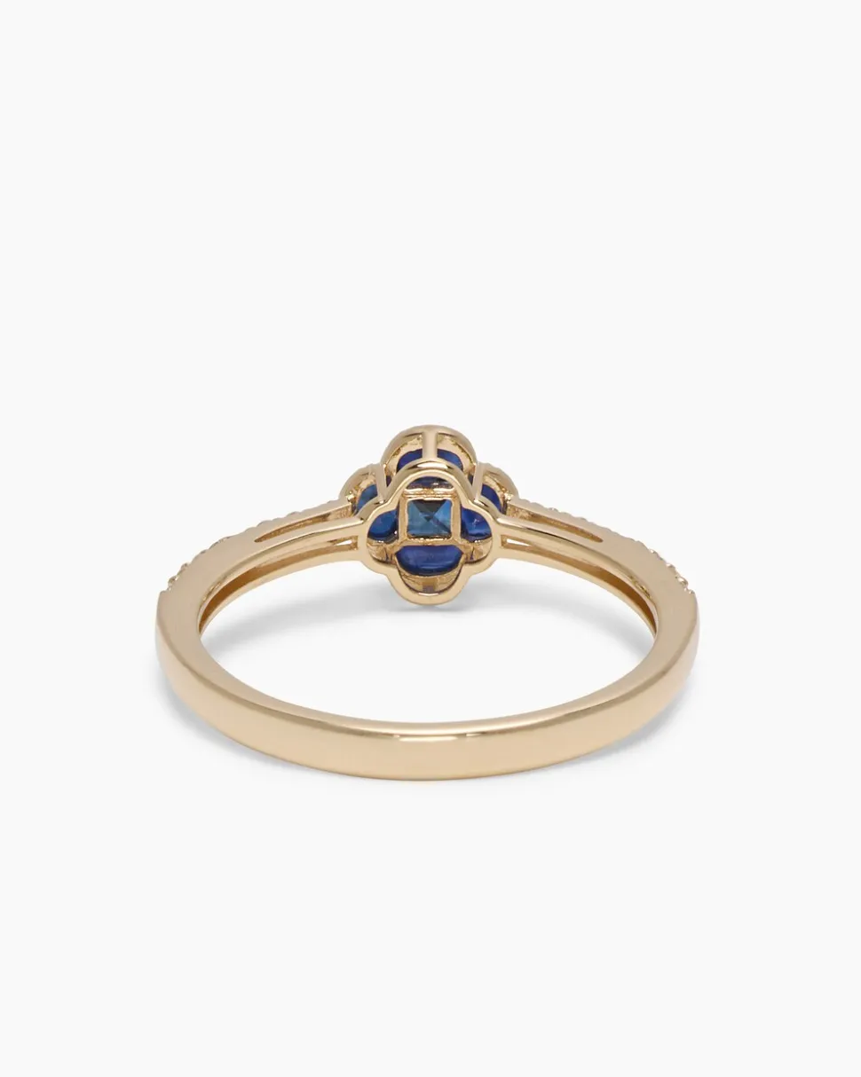 Ring mit Saphir + Brillanten