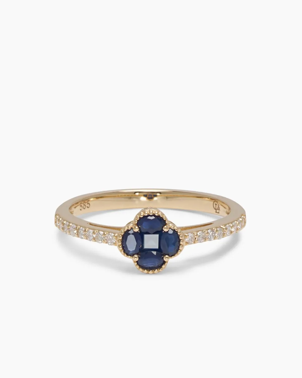 Ring mit Saphir + Brillanten