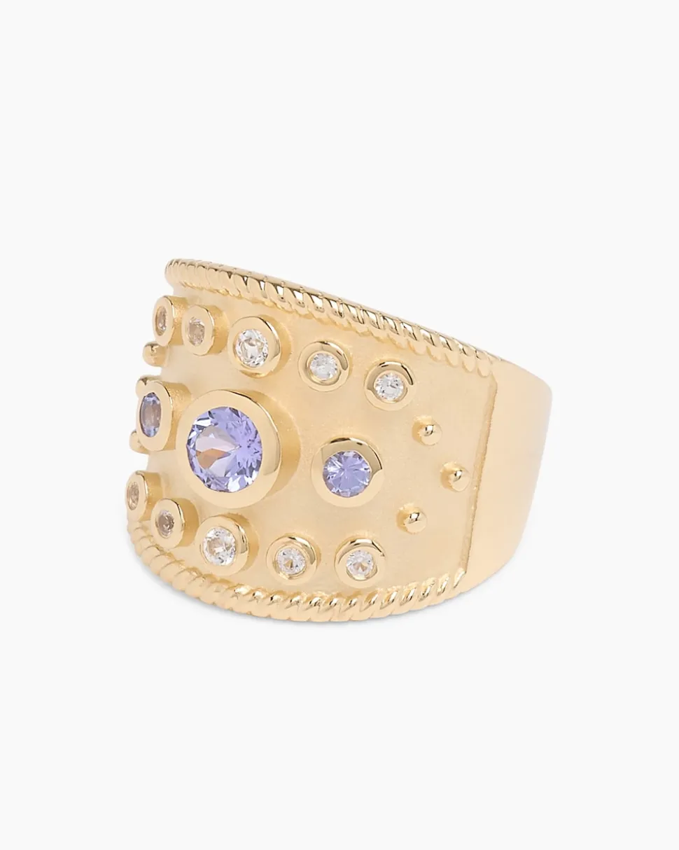 Ring mit Tansanit AAA+ und Weißtopas