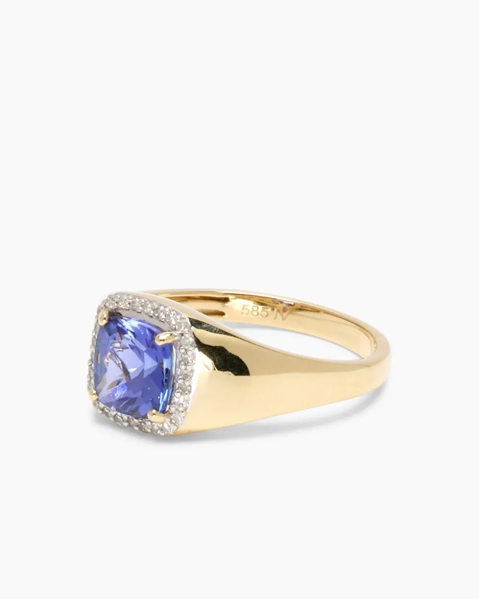 Ring mit Tansanit AAAAA & Brillanten