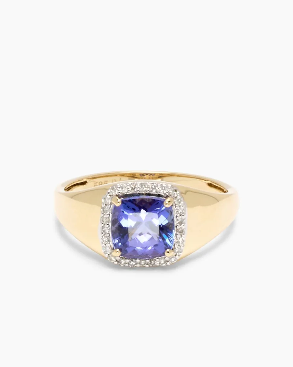 Ring mit Tansanit AAAAA & Brillanten