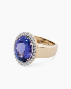 Ring mit Tansanit AAAAA & Brillanten