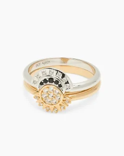 Ring-Set mit Zirkon & Spinell, 2tlg.