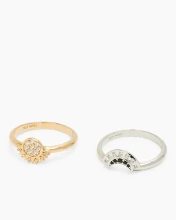 Ring-Set mit Zirkon & Spinell, 2tlg.