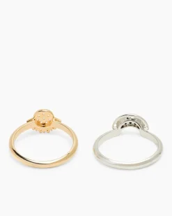 Ring-Set mit Zirkon & Spinell, 2tlg.