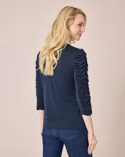 Shirt mit gerafften Ärmeln