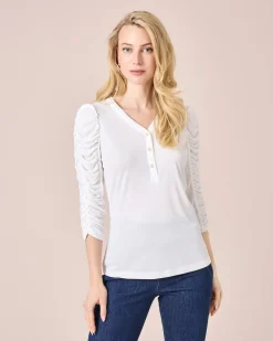 Shirt mit gerafften Ärmeln