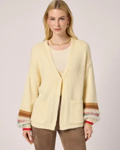 Strickjacke mit Kontrastbündchen