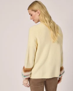 Strickjacke mit Kontrastbündchen