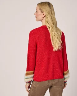 Strickjacke mit Kontrastbündchen