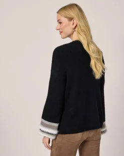 Strickjacke mit Kontrastbündchen