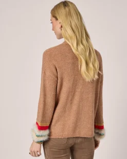 Strickjacke mit Kontrastbündchen